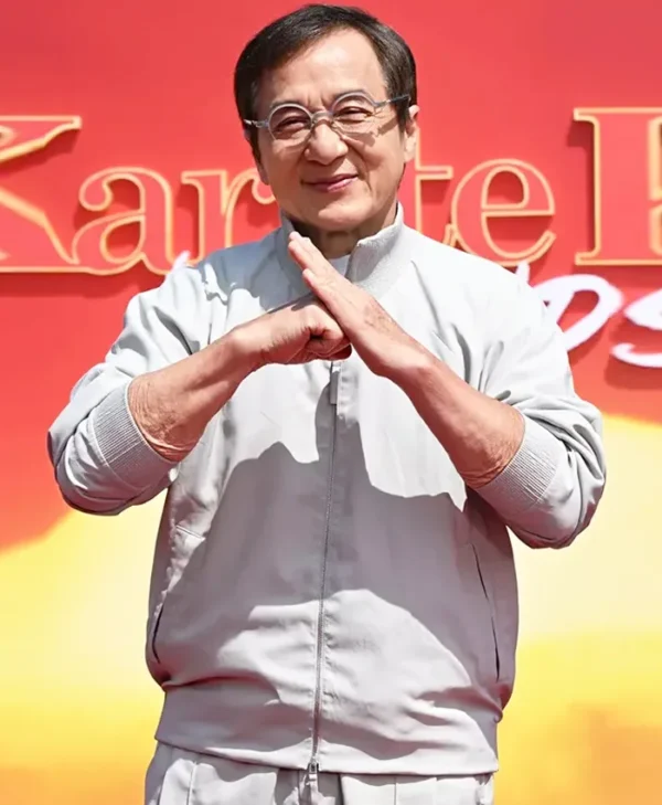Karate Kid Legends 2025 Jackie Chan White Bomber Jacket Side