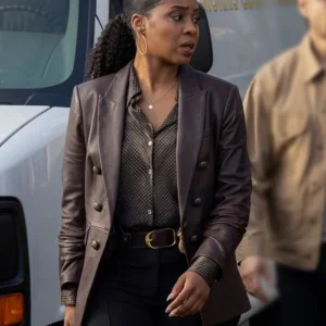 Law and Order Organized Crime S05 Ayanna Bell Leather Blazer Side