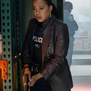 Law and Order Organized Crime S05 Ayanna Bell Brown Leather Blazer