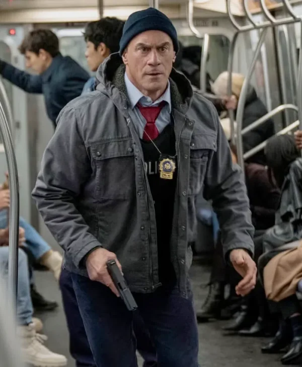 Law and Order Organized Crime S05 Elliot Stabler Grey Hooded Jacket