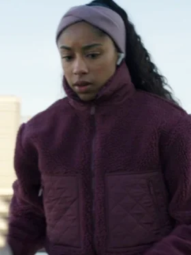 Law and Order Organized Crime S05 Sergeant Ayanna Bell Burgundy Sherpa Jacket