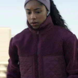 Law and Order Organized Crime S05 Sergeant Ayanna Bell Burgundy Sherpa Jacket