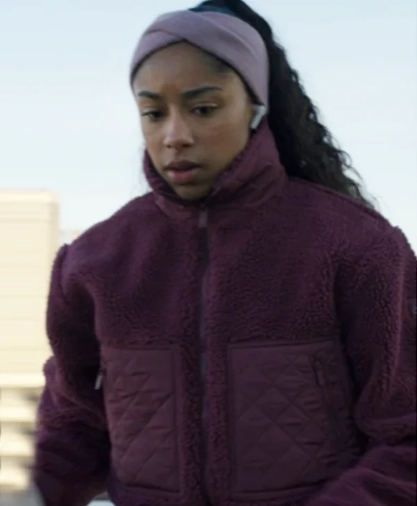 Law and Order Organized Crime S05 Sergeant Ayanna Bell Burgundy Sherpa Jacket