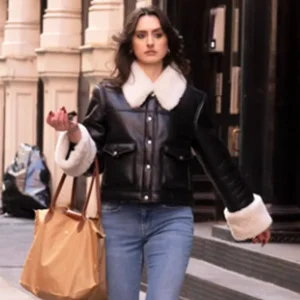 Law and Order S24 Jackie McCarthy Black Fur Leather Jacket