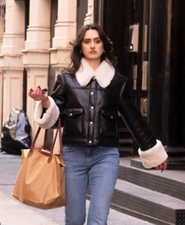Law and Order S24 Jackie McCarthy Black Fur Leather Jacket