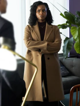 Law and Order SVU S26 Aimé Donna Kelly Brown Wool Coat