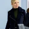 Law and Order SVU S26 Kelli Giddish Blue Wool Biker Jacket