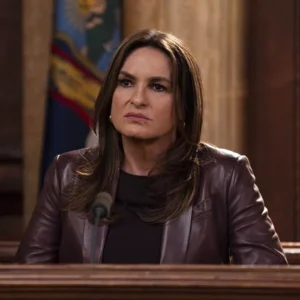 Law and Order SVU S26 Mariska Hargitay Leather Blazer