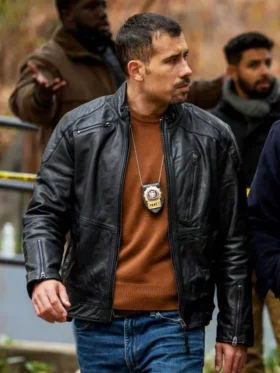 Law and Order SVU S26 Octavio Pisano Black Leather Jacket