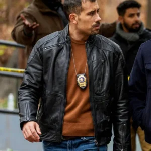 Law and Order SVU S26 Octavio Pisano Black Leather Jacket