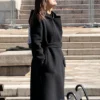 Law and Order SVU S26 Olivia Benson Black Wool Coat Back