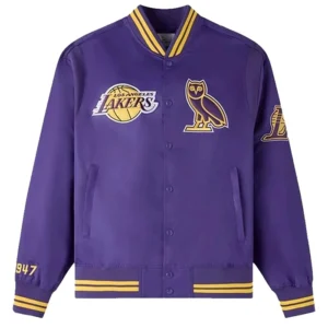 Los Angeles Lakers OVO Purple Varsity Jacket