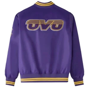 Los Angeles Lakers OVO Purple Varsity Jacket For Sale