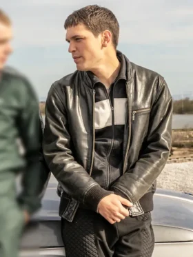 Malditos S01 Pablo Cobo Black Leather Jacket Side