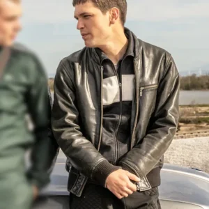 Malditos S01 Pablo Cobo Black Leather Jacket Side