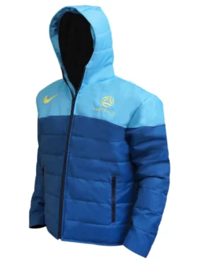 Matildas 2023 Blue Puffer Jacket Side Look