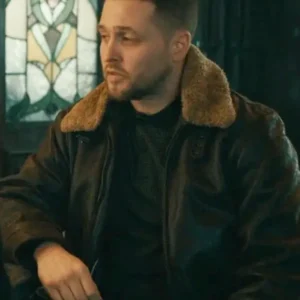 MobLand S01 Bradley Turner Brown Leather Jacket Side