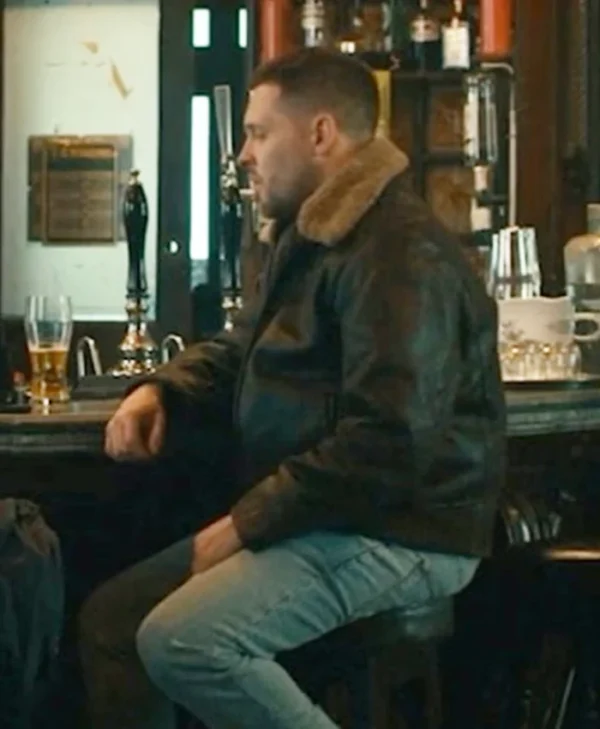MobLand S01 Bradley Turner Brown Shearling Leather Jacket