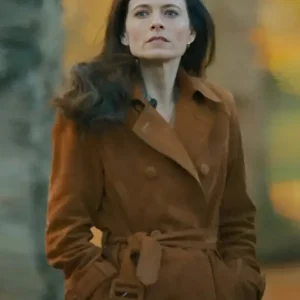 MobLand S01 Lara Pulver Brown Suede Coat Side