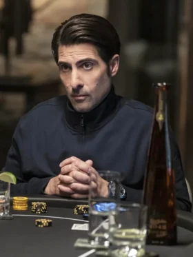 Mountainhead 2025 Jason Schwartzman Blue Jacket