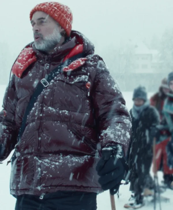 Nine Perfect Strangers S02 Murray Bartlett Maroon Puffer Jacket