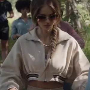 Nine Perfect Strangers Samara Weaving Beige Bomber Jacket