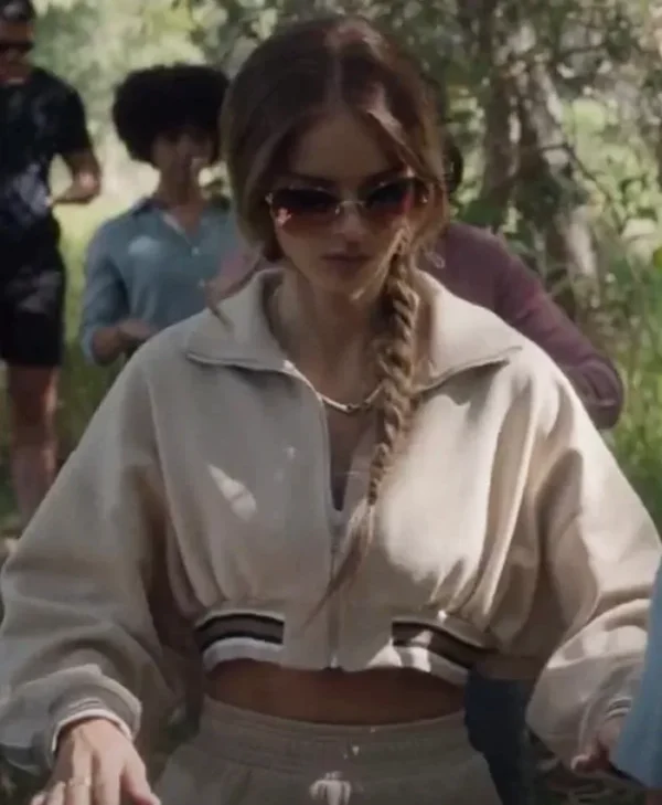 Nine Perfect Strangers Samara Weaving Beige Bomber Jacket