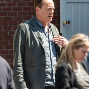 Nonnas 2025 Vince Vaughn Green Leather Blazer