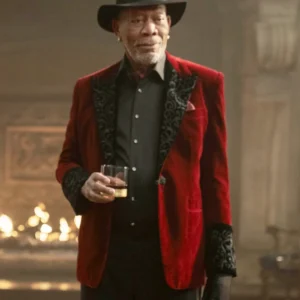 Now You See Me Now You Don’t 2025 Morgan Freeman Red Blazer Side