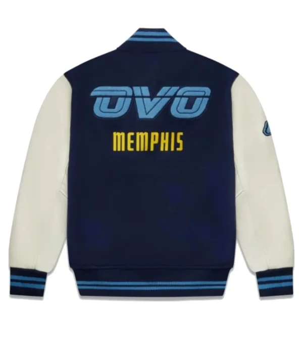 OVO Memphis Grizzlies Varsity Jacket Back