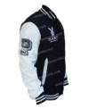 OVO Playboy Black Varsity Jacket Side Look