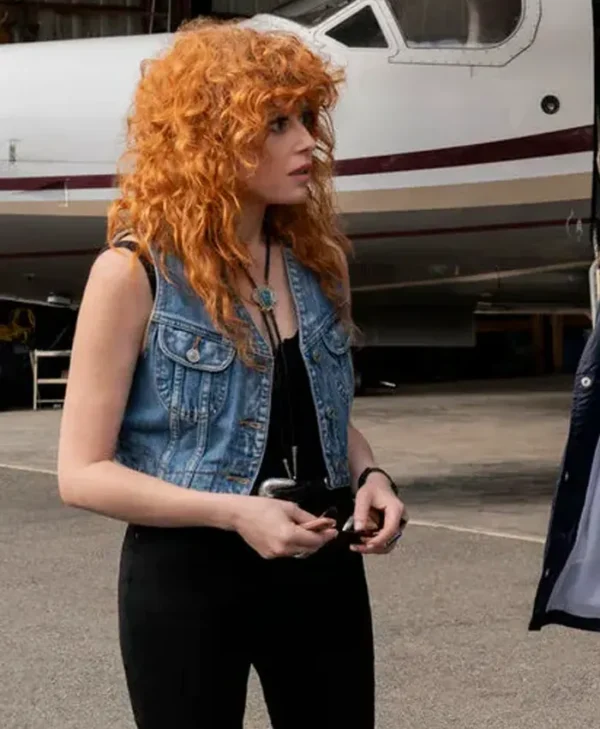 Poker Face S02 Natasha Lyonne Denim Vest