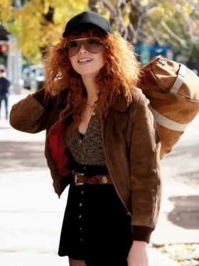 Poker Face S02 Natasha Lyonne Bomber Suede Leather Jacket