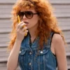Poker Face S02 Natasha Lyonne Blue Denim Vest