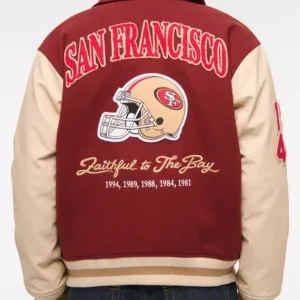 San Francisco 49ers Varsity Bomber Maroon Jacket For Sale