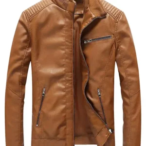 Shop Slim Fit Cafe Racer Motorcycle Leather Jacket