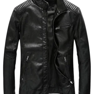 Slim Fit Cafe Racer Motorcycle Leather Jacket