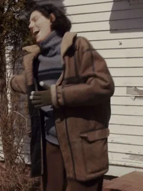 Sorry, Baby 2025 Eva Victor Brown Shearling Jacket