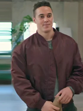 Strife S02 Callan Colley Maroon Bomber Jacket