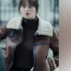 Surface S02 Millie Brady Brown Shearling Leather Jacket