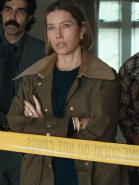 The Better Sister S01 Jessica Biel Green Jacket Side