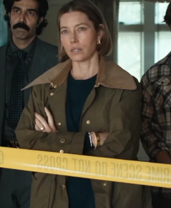 The Better Sister S01 Jessica Biel Green Jacket Side