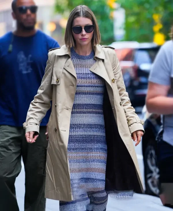 The Better Sister S01 Jessica Biel Trench Coat Side