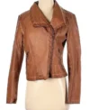 The Bondsman S01 Maryanne Dice Brown Leather Jacket