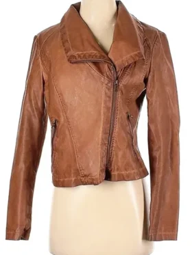 The Bondsman S01 Maryanne Dice Brown Leather Jacket