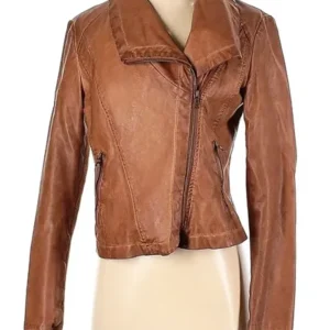 The Bondsman S01 Maryanne Dice Brown Leather Jacket