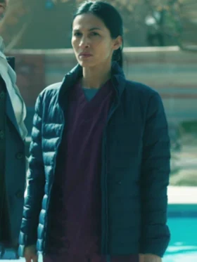 The Cleaning Lady S04 Elodie Yung Puffer Jacket Side