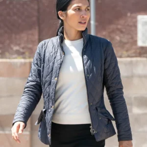 The Cleaning Lady S04 Elodie Yung Quilted Jacket Side