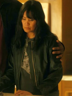 The Cleaning Lady S04 Martha Millan Black Bomber Leather Jacket