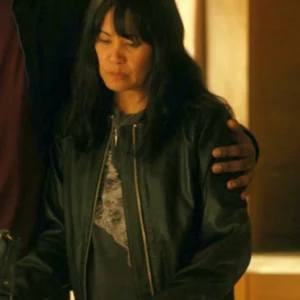 The Cleaning Lady S04 Martha Millan Black Bomber Leather Jacket